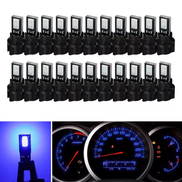 20X T5 Blue 5630 Led Instrument Gauge Cluster Dash Light Bulbs W/ Sockets