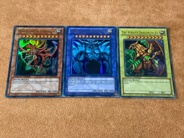 🔥Yugioh Egyptian God Cards Set Slifer Obelisk Ra Ultra Rare YGLD-ENG01 G02 G03