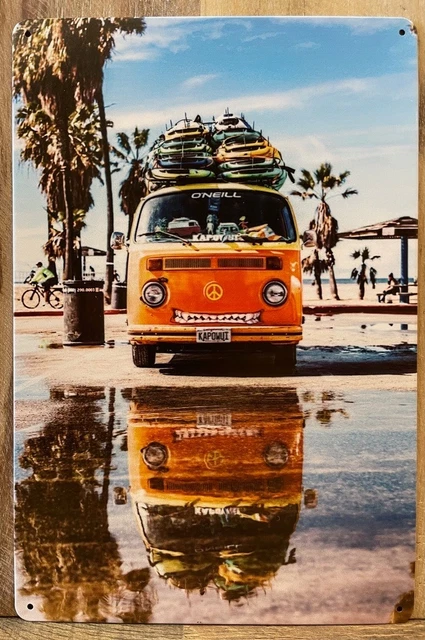 Bus VW Metal Wall Sign 12" x 8"