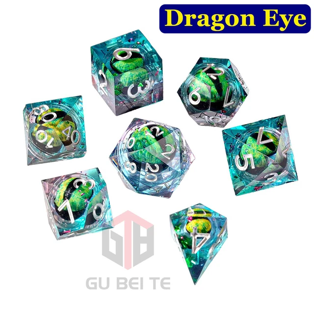 RPG Würfel Set 7-teilig Poly 4-farbig Weiß D4-D20 DND DSA Würfelzeit Rollenspiel
