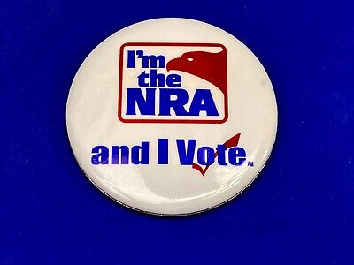 I'm the NRA and I VOTE!  Red white and blue Pin-back Button