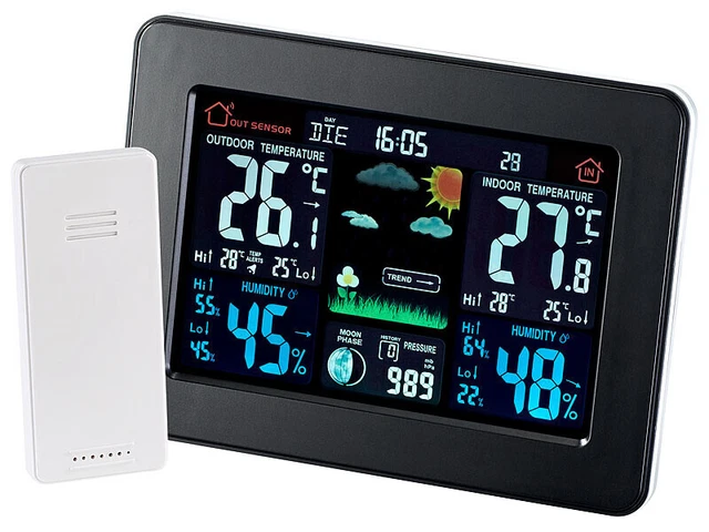 Station Météo Sans Fil MalTec – Thermomètre, Baromètre, Hygromètre – Port USB