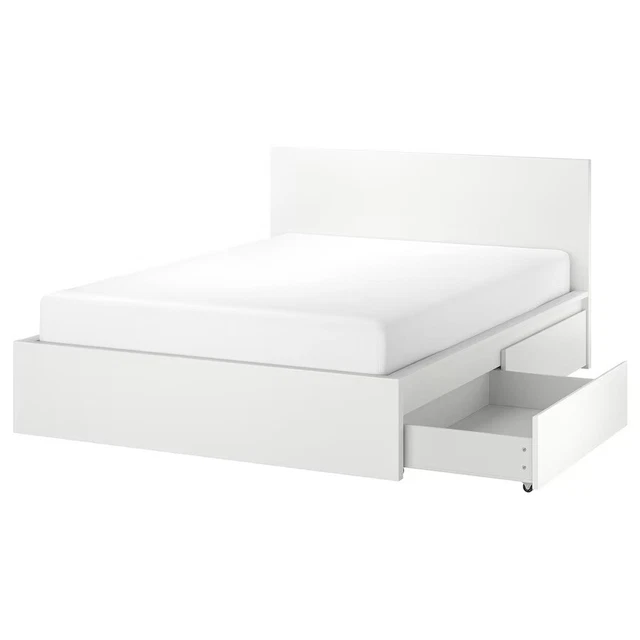 IKEA MALM DOUBLE bed frame , Mattress and bedside table £290.00