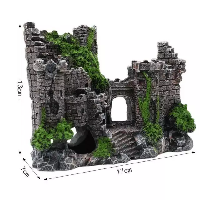 Fish Tank Resin Aquarium Decoration Ornament Decor Castle Ruins The Great Wall 3