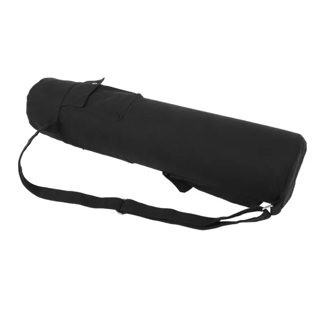 Multifunctional Black Canvas Yoga Mat Storage Bag Carrier Backpack With Adju -EM