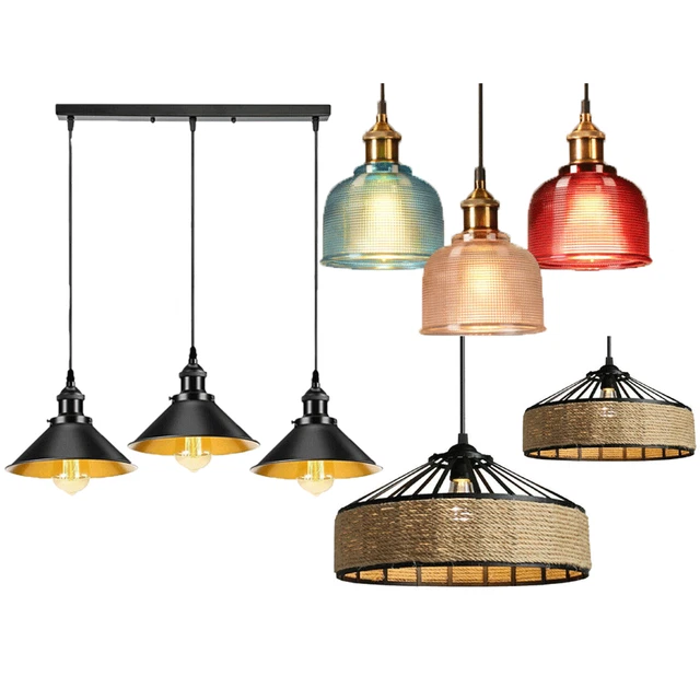 Metal Lamp Shade Retro Style Ceiling Hanging Pendant Light Vintage Industrial