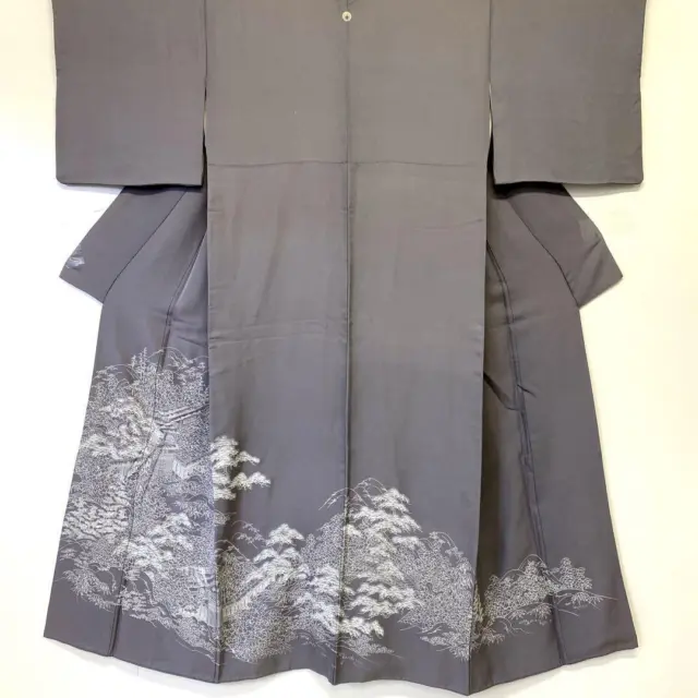 JAPANESE KIMONO IROTOMESODE PURE SILK VINTAGE ANTIQUE 152.5cm 5' 0" 4367