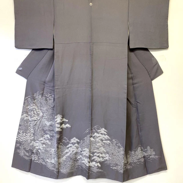 JAPANESE KIMONO IROTOMESODE PURE SILK VINTAGE ANTIQUE 152.5cm 5' 0" 4367