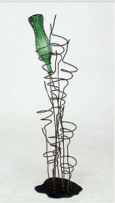 Whimsical Wrought Iron Wine Rack - Sculpture Art Statement Piece - OOAK - MCM