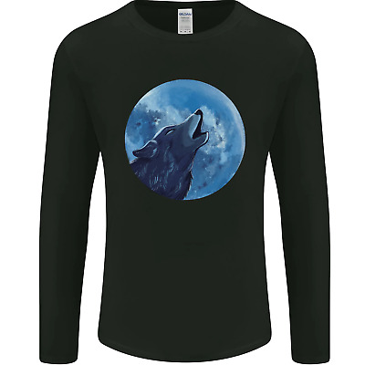 A Howling Wolf Full Moon Werewolves Mens Long Sleeve T-Shirt