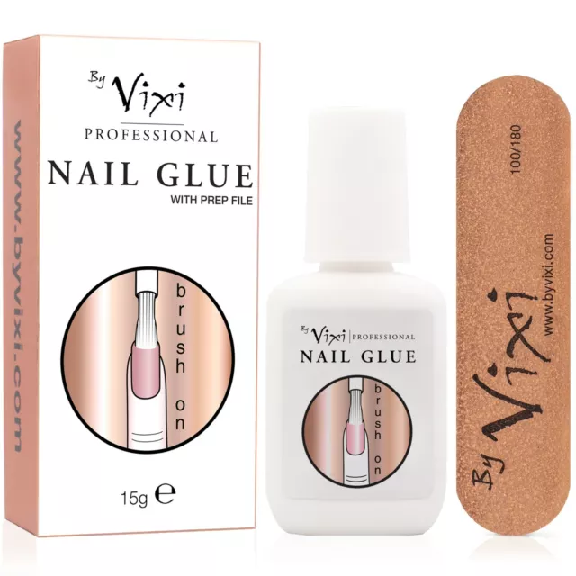 Vixi STRONG FALSE NAIL GLUE 💖 CLEAR 2g 3g 8g With Brush On Art Tips Acrylic 2