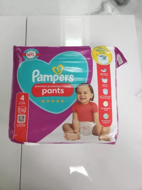 Premium Protection Pampers Nappy Pants / Nappies 30 Per Pack  Size 4 9-15kg