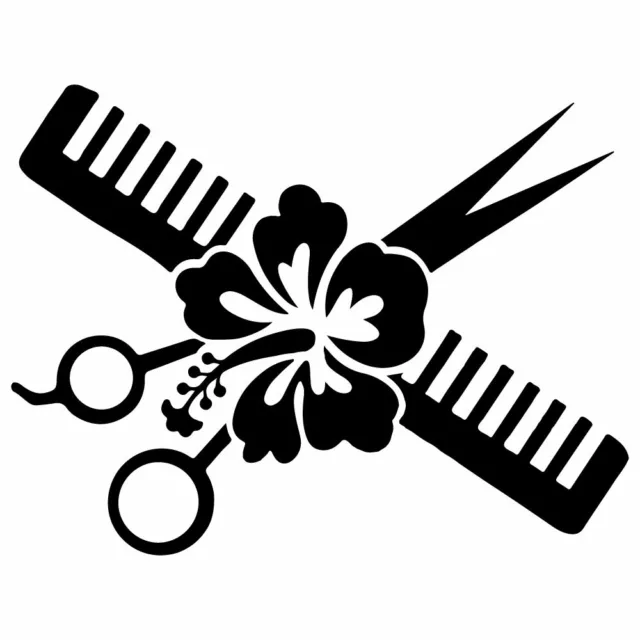 Master Hair Stylist Hairdresser Skull Scissors Window Decal Sticker