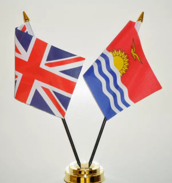 United Kingdom & Kiribati Double Friendship Table Flag Set