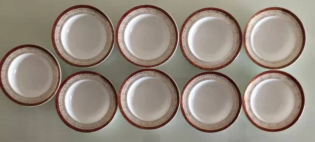 9 Royal Grafton Majestic Red Rimmed Bowls- Soup/Cereal Dishes