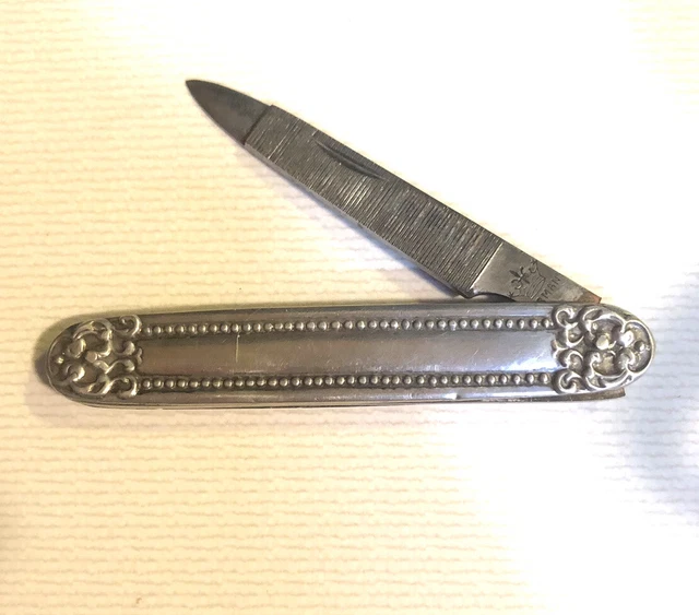 Antique Art Nouveau Sterling Folding Nail File German Blade