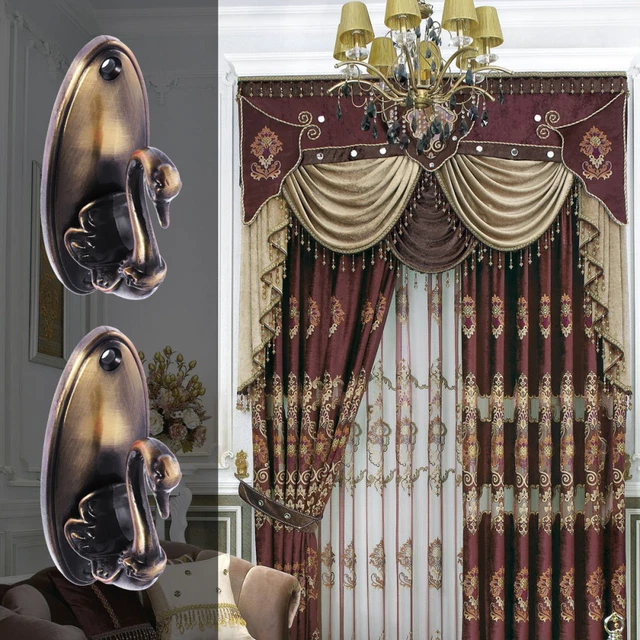 Vintage Curtains Drapery Tie Backs Hooks Drapes Tassel Ordinary 2