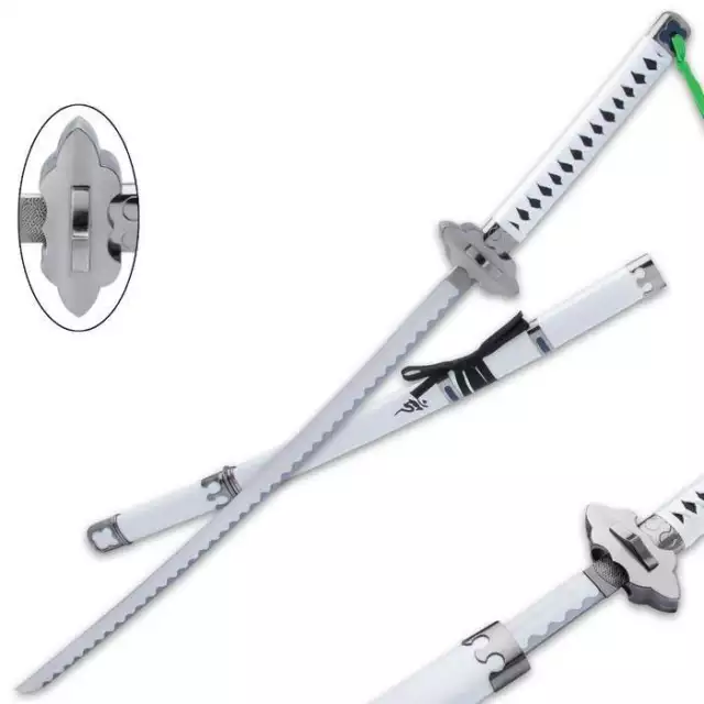 40" White Exorcist Sword Kurikara Katana Rin Okumura Devil Steel Anime Cosplay