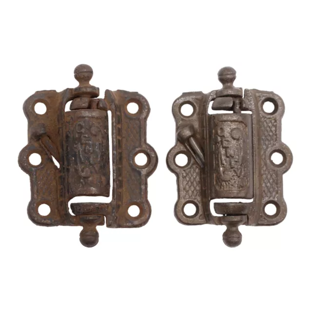 Pair of Antique Victorian Cast Iron Screen Door Spring Hinges