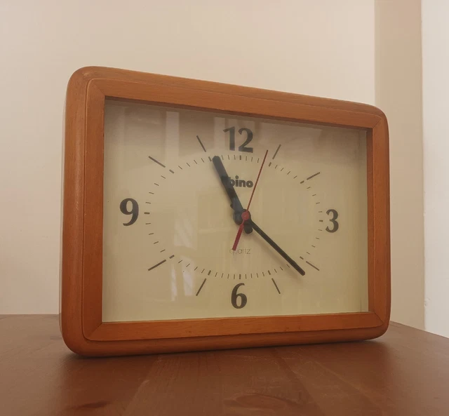 Orologio Parete Muro Bino Quartz Legno Funzionante Modernariato Design Space Age