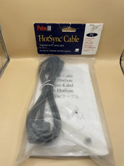 Palm Pilot III HotSync Serial PC Data Sync Cable - New in Packaging