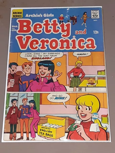 vintage 1969 Archie Series Comic BETTY AND VERONICA #159 Silver Age Comic Book