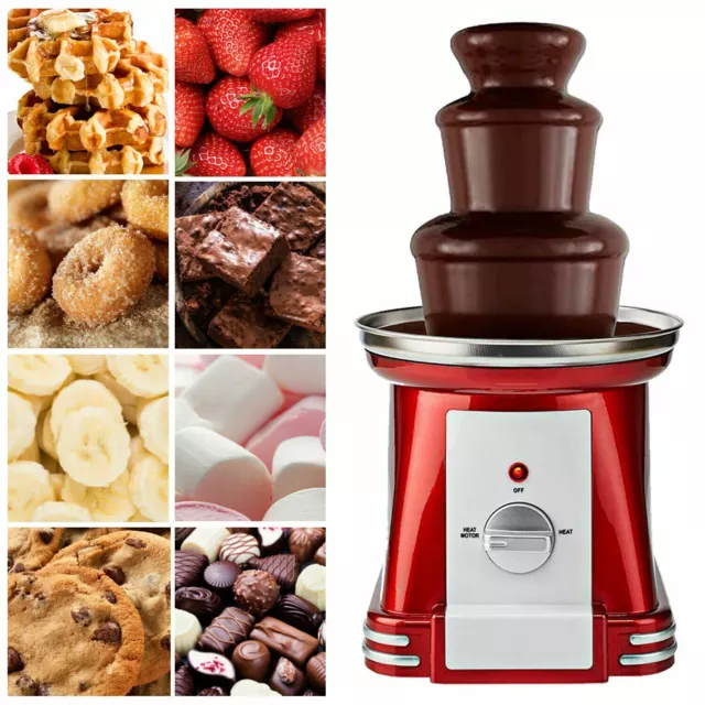 3 Tier Mini Electric Chocolate Fountain Cascading Melting Machine Party Gift