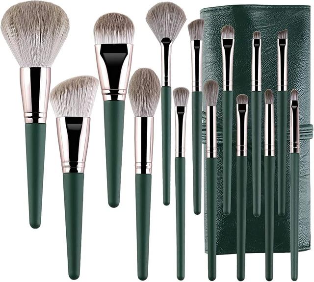 14 Pezzi Pennelli Trucco Professionale Set,Kit di Pennelli da Trucco