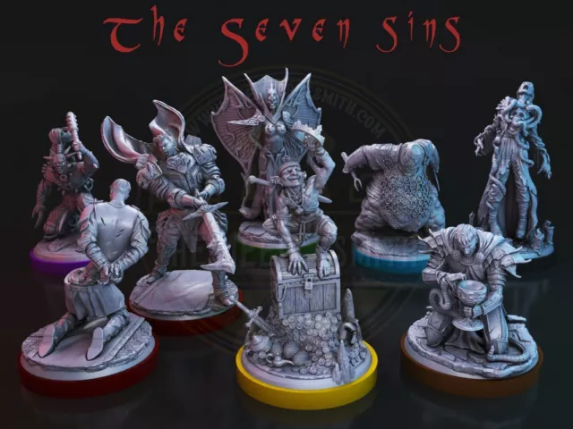 The Seven Deadly Sins miniatures for board games, RPG, dioramas, paint ...