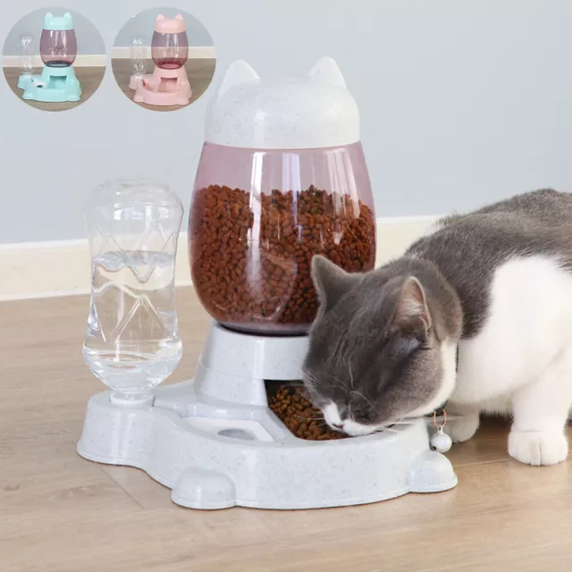 Automatic Pet Feeder Raised Cat Dog Food Dispenser & Drinking Water Fountain