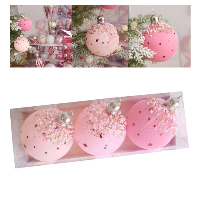 9 Boules De Noël Incassables à Sublimer - Décorations D'arbre Colorées (4cm) Pour Fêtes, Mariages - Lot Complet Avec Feuilles Transfert