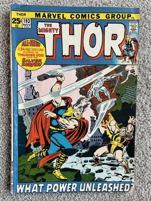 1971 The Mighty Thor #193 Marvel Comics Low-Mid Grade Silver Surfer