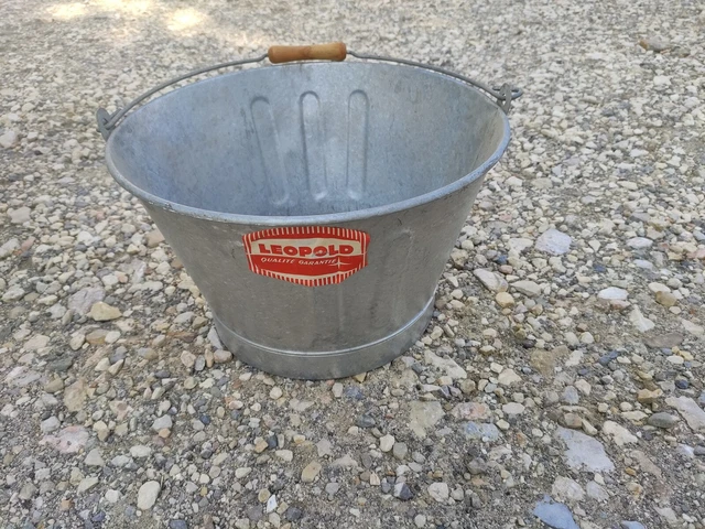 Bassine Métal Effet Zinc Jackson - Jardinière Avec Poignées L'Héritier Du Temps 18,5x36,5x42cm