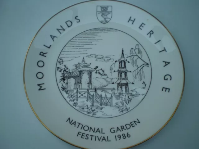 Goss Bone China : Commemorative Plate : Moorlands Heritage Garden Festival 1986