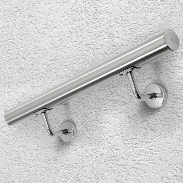 Corrimano in acciaio inox tondo Ø 42 mm 60 cm protezione per scala e sicurezza