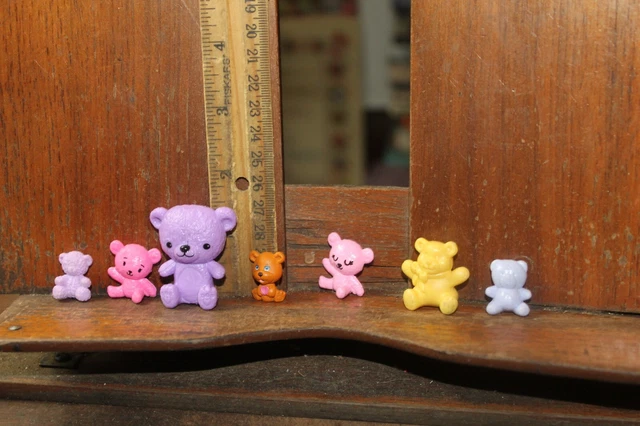 Mini Teddy Bears Lot of 7 PVC Figures