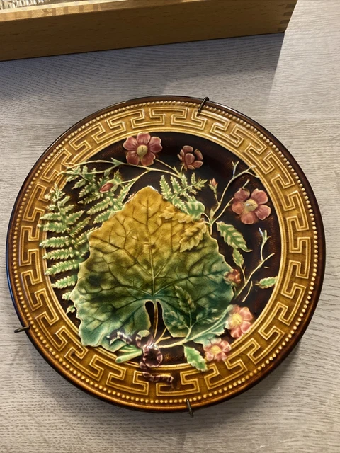 ASSIETTE À DESSERT Gien Barbotine Feuilles de vigne Création Primefleur EUR 7,50 - FR