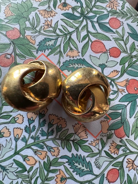 Boucles D'oreilles Clips Vintage En Métal Doré Et Argenté - Style Rétro - Occasion