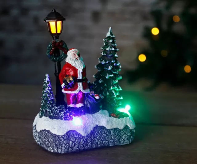 Miniature Christmas Village Nativity Scene Ornaments Musical LED Xmas Decoration 2