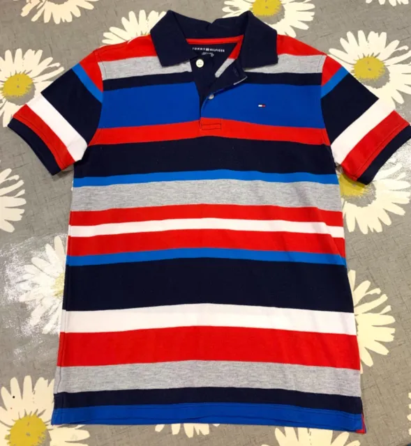 Boys Authentic Tommy Hilfiger Short Sleeve Polo Shirt - Size Large (12/14 Years)