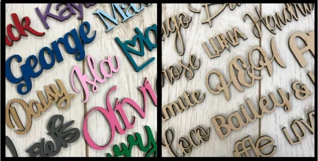 Personalised wooden name plaque sign - Wooden word - Painted/unpainted Letters