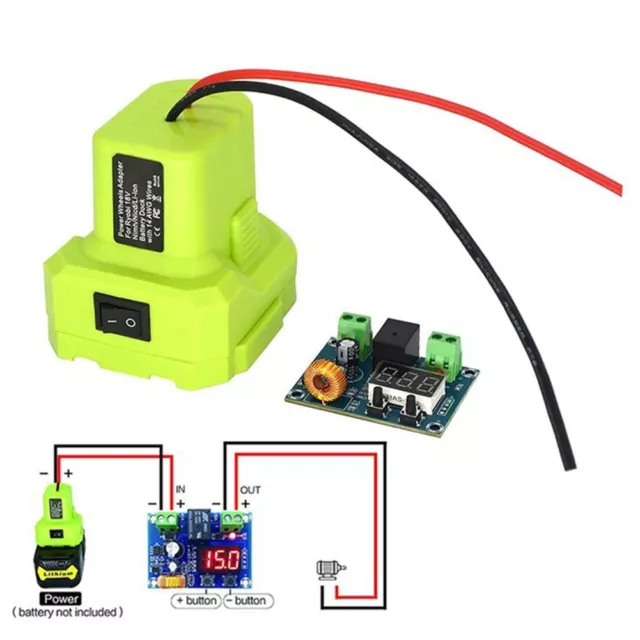 Adaptateur de sortie de batterie Li Ion pour Ryobi 18 V avec mode d'emploi clair