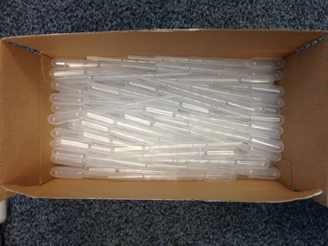 500 x 3.0ml pasteur pipettes (graduated) transfer pipettes eye dropper