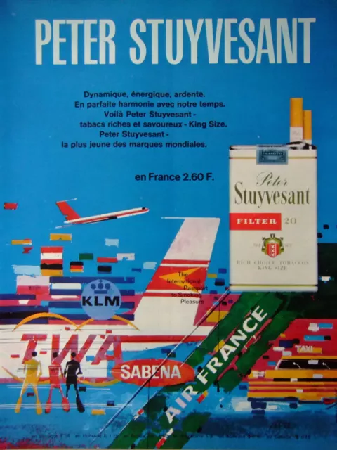 Publicité De Presse 1969 Cigarette Peter Stuyvesant Tabacs - Air France Sabena