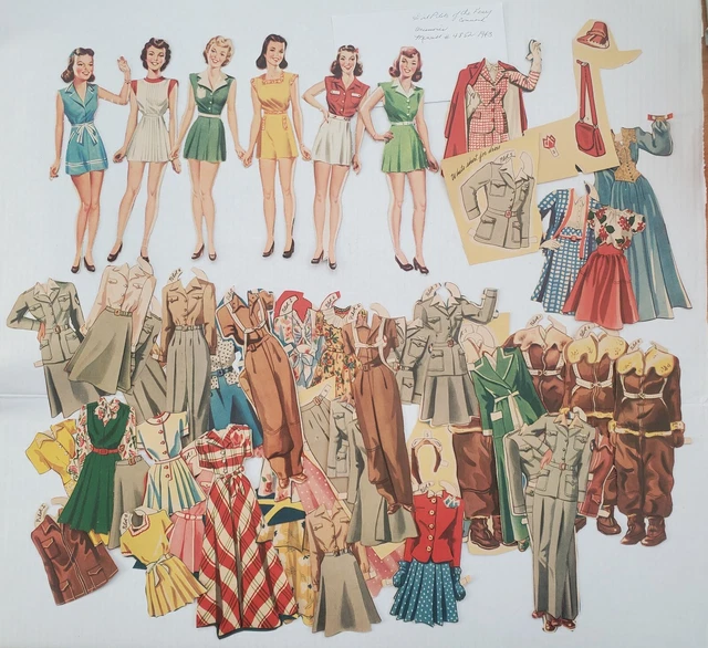 VINTAGE PAPER DOLLS WW2 Women Pilots 1943 ex cond 24.00 PicClick