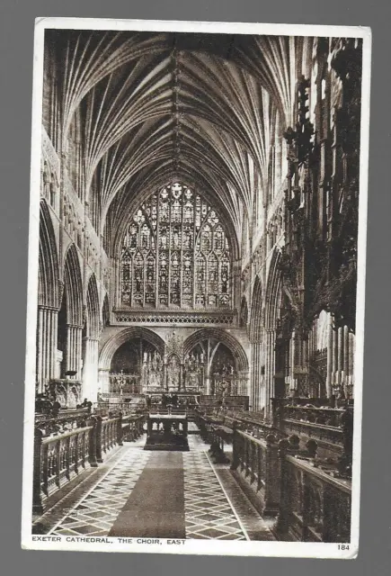 Postcard; Exeter Cathedral The Choir looking East.  un-posted  Photochrome