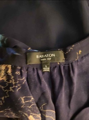 Aritzia Babaton Bennett 100% Silk Shirt Dress, Blue Floral, Large, Used. 6