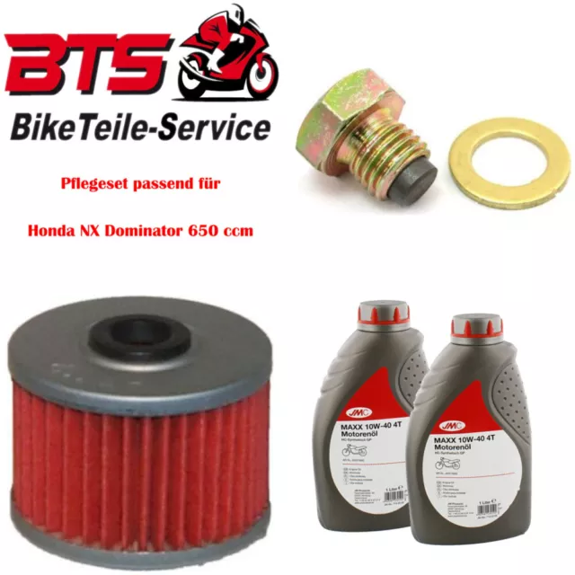 Pflegeset 2L Öl, Filter, Ablassschraube passend für Honda NX Dominator 650 cc 65