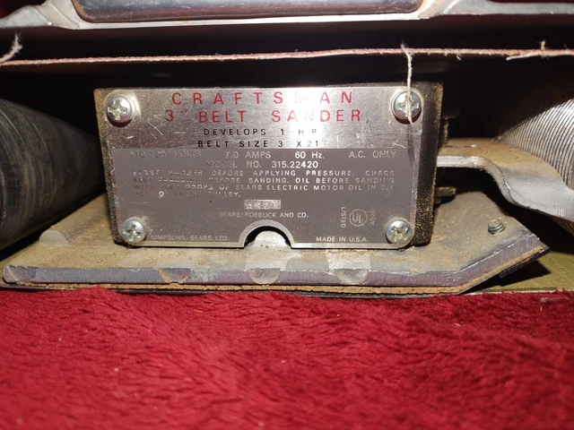 Vintage Sears Craftsman 3” Belt Sander Model 315.22420 (7 Amp) Made In USA Read 3