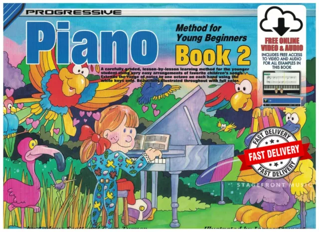 Progressive Piano Method For Young Beginners Book 2 + Online Media (Childs Book)